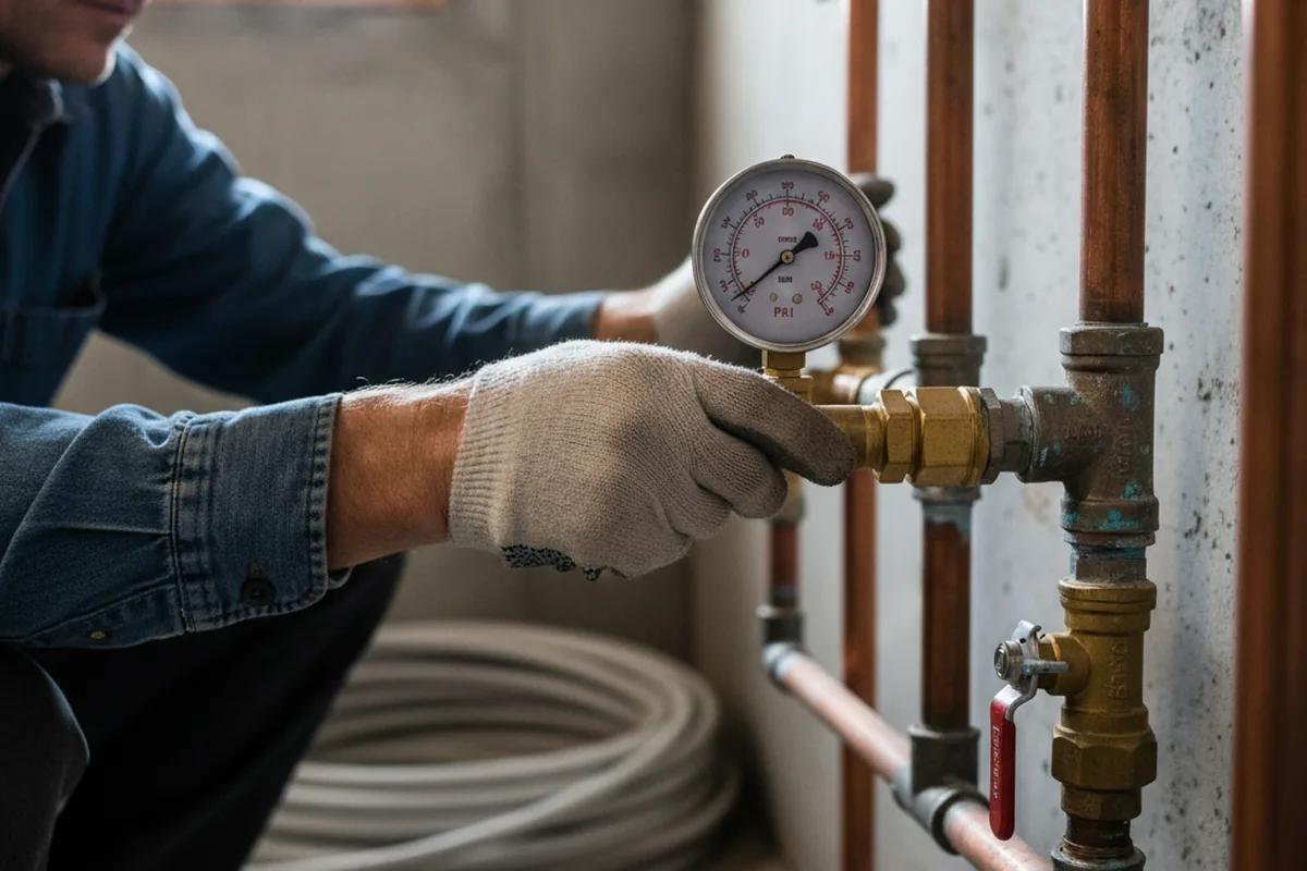 Pressure testing a repaired line during Water Line Repair in Summerton
